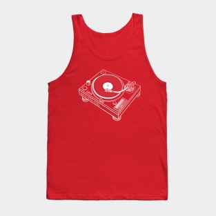 Turntable (White Lines) Analog / Music Tank Top